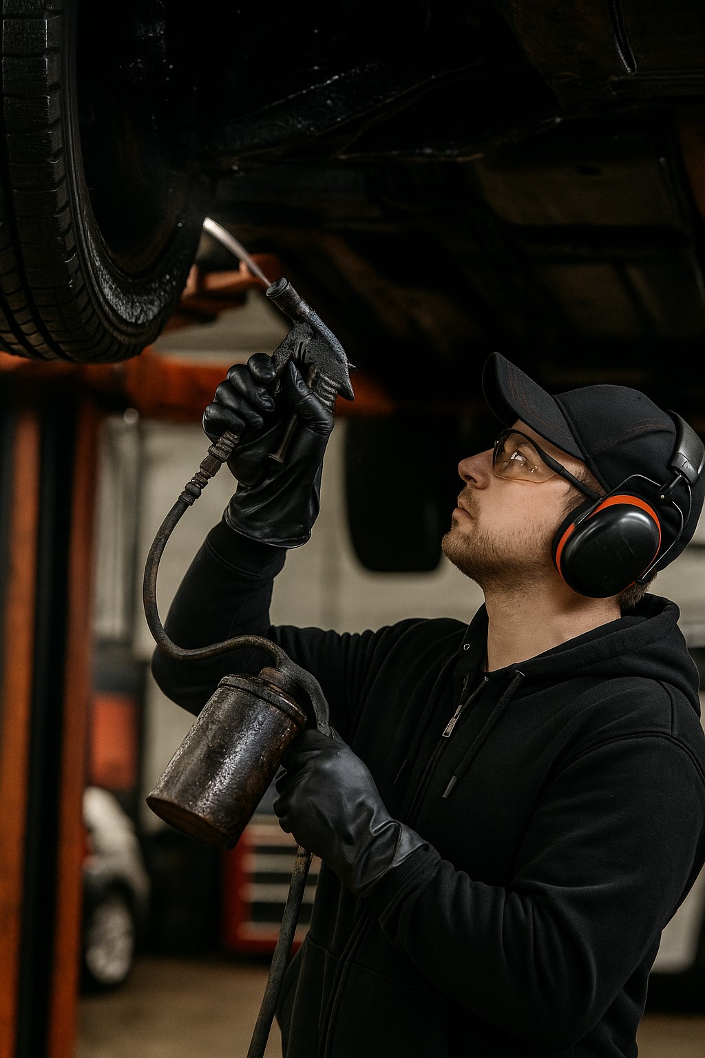 Technicien en décontamination équipé dans un logement résidentiel à Saint-Jérôme